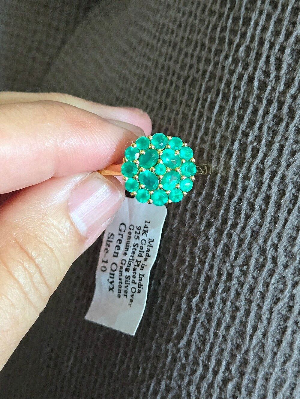 Shivam Green💚 Onyx Floral🌸 Cluster Ring💍 - NWT - Picture 13 of 16